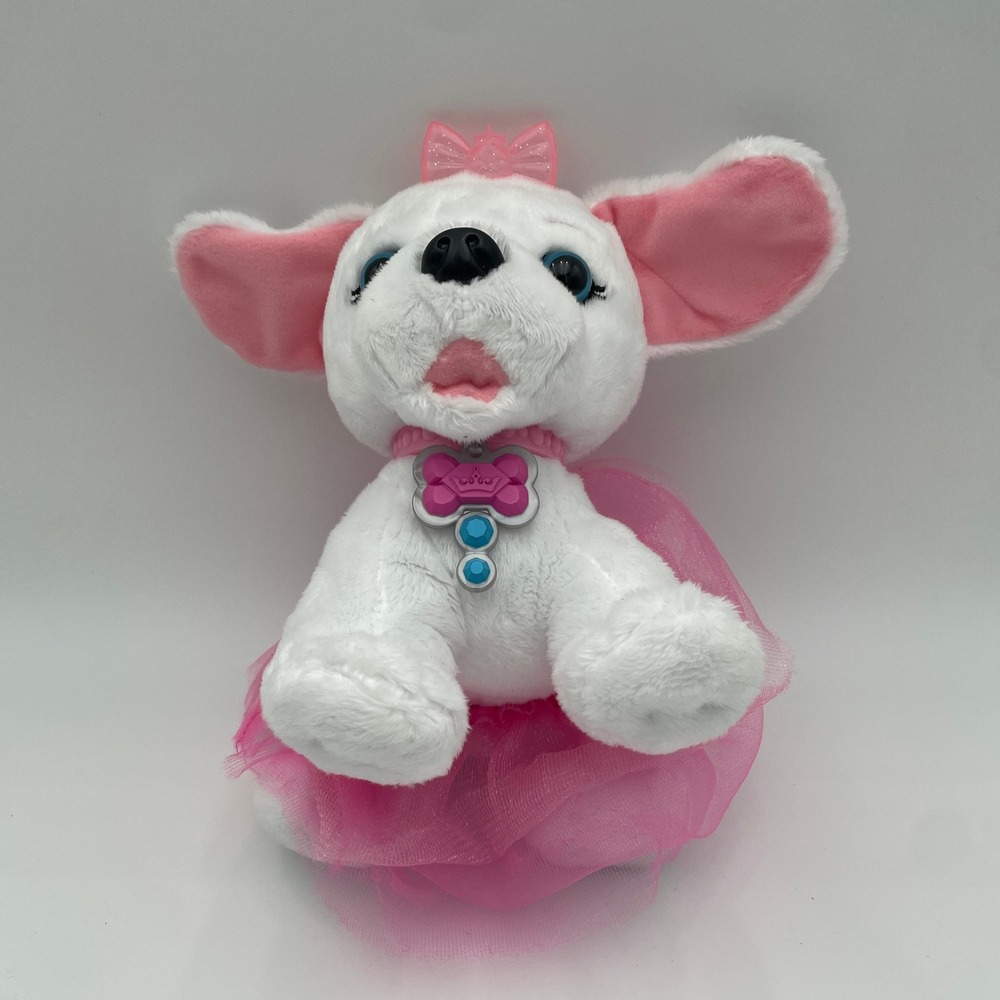 Disney Palace Pets White Dog Plush Pink Tutu Jakks Pacific 8 inch Puppy Toy